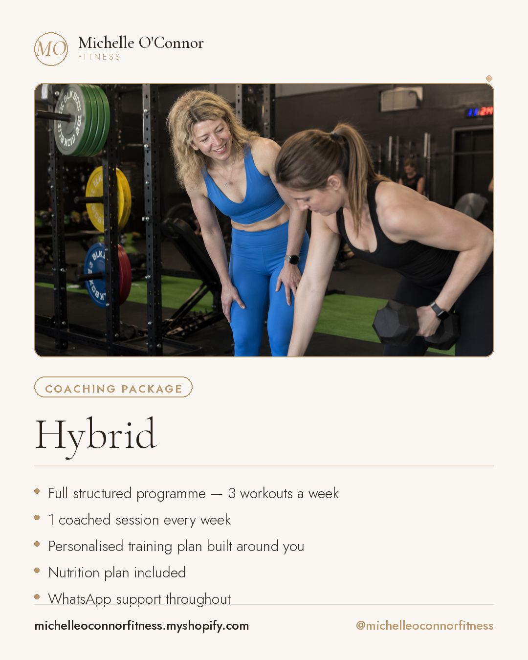 4-week personal training package:&nbsp; Hybrid coaching.